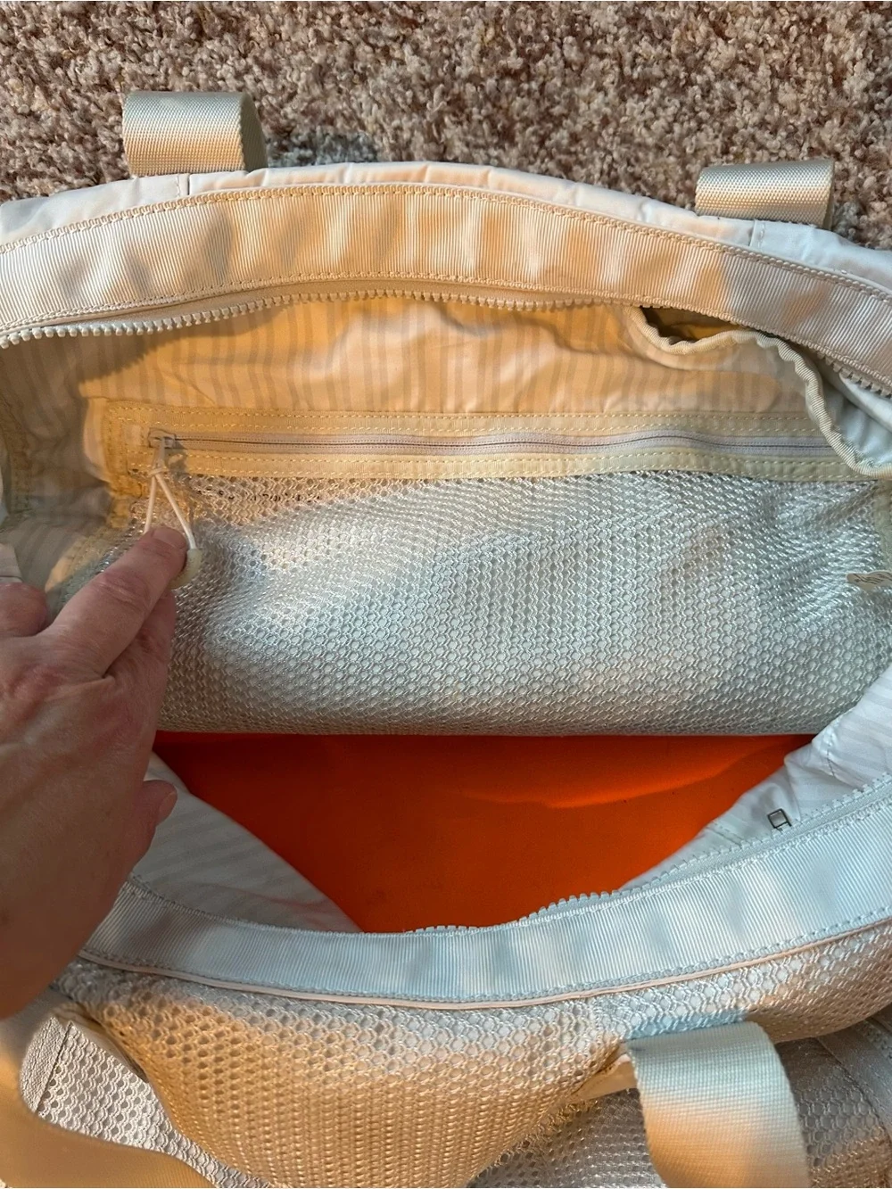 lululemon athletica Cream Shoulder Tote with Adjustable Strap
